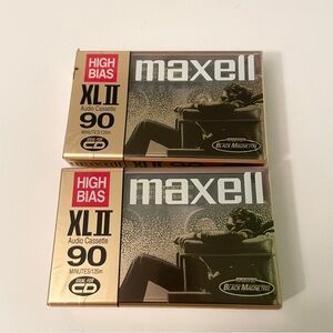 Lot of 2 Maxell XLII 90 High Bias Cassette Tapes Sealed Vintage NOS